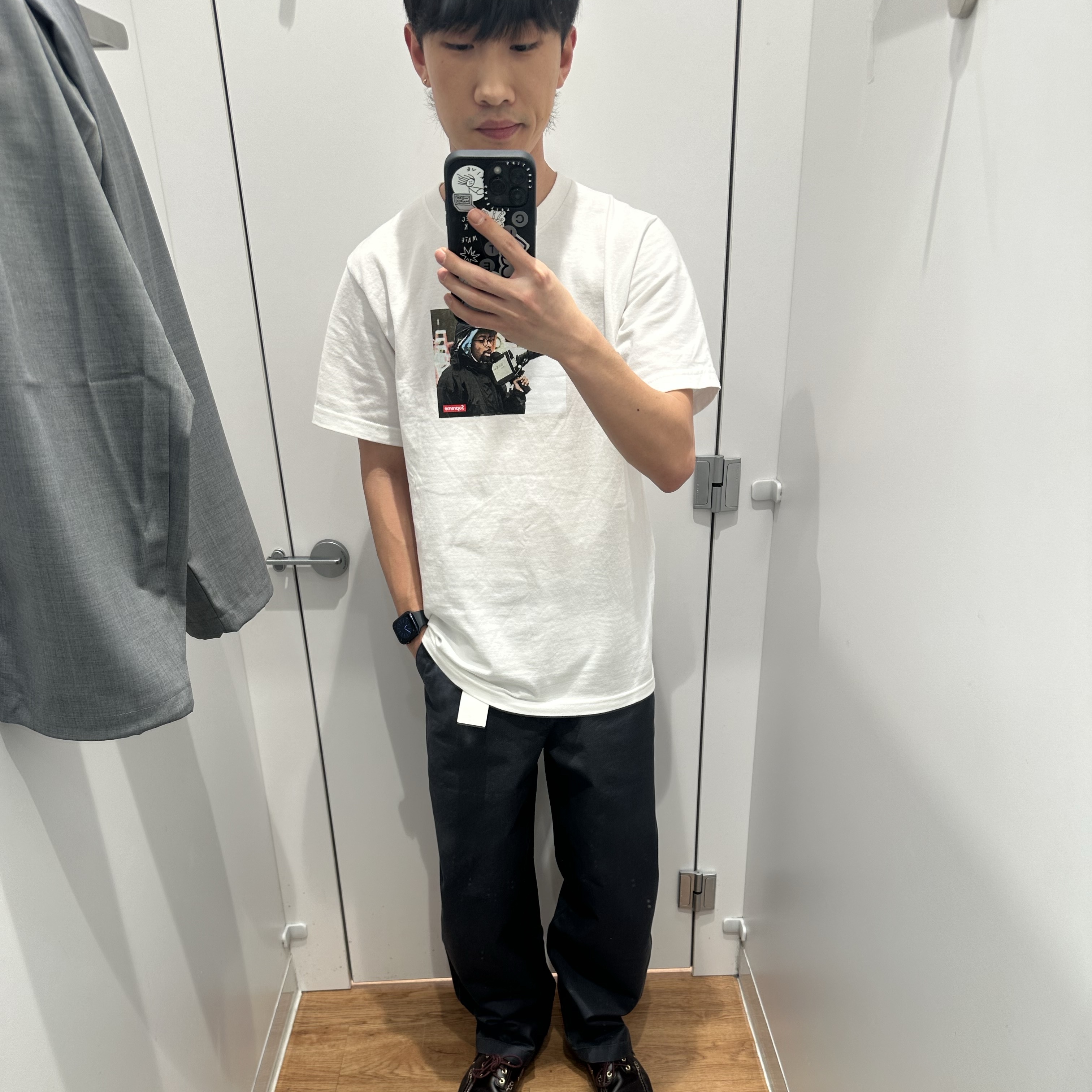 Supreme x 40 Acres Spikes T-Shirt White - 25SS 착용 스타일