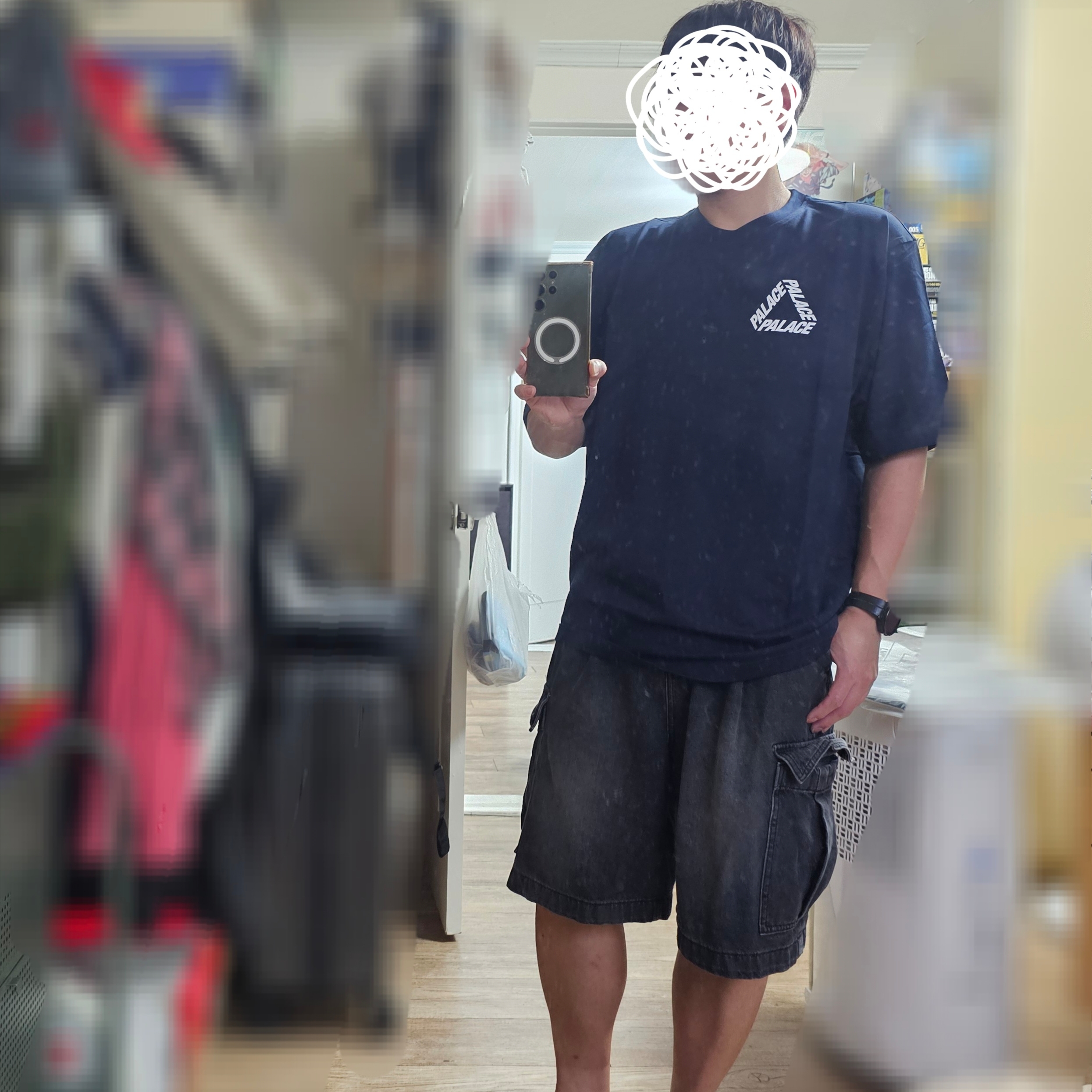 Palace Snakey P3 T-Shirt Navy - 26SS 착용 스타일 - 2