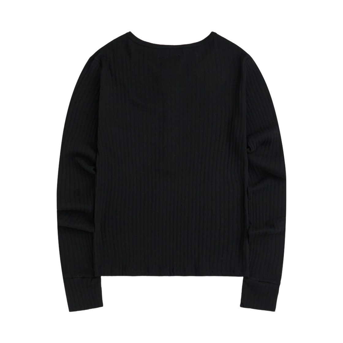 투위드 미니 헨리넥 롱슬리브 티셔츠 블랙(Tuewid Mini Henley Longsleeve T-Shirt In Black) - 2