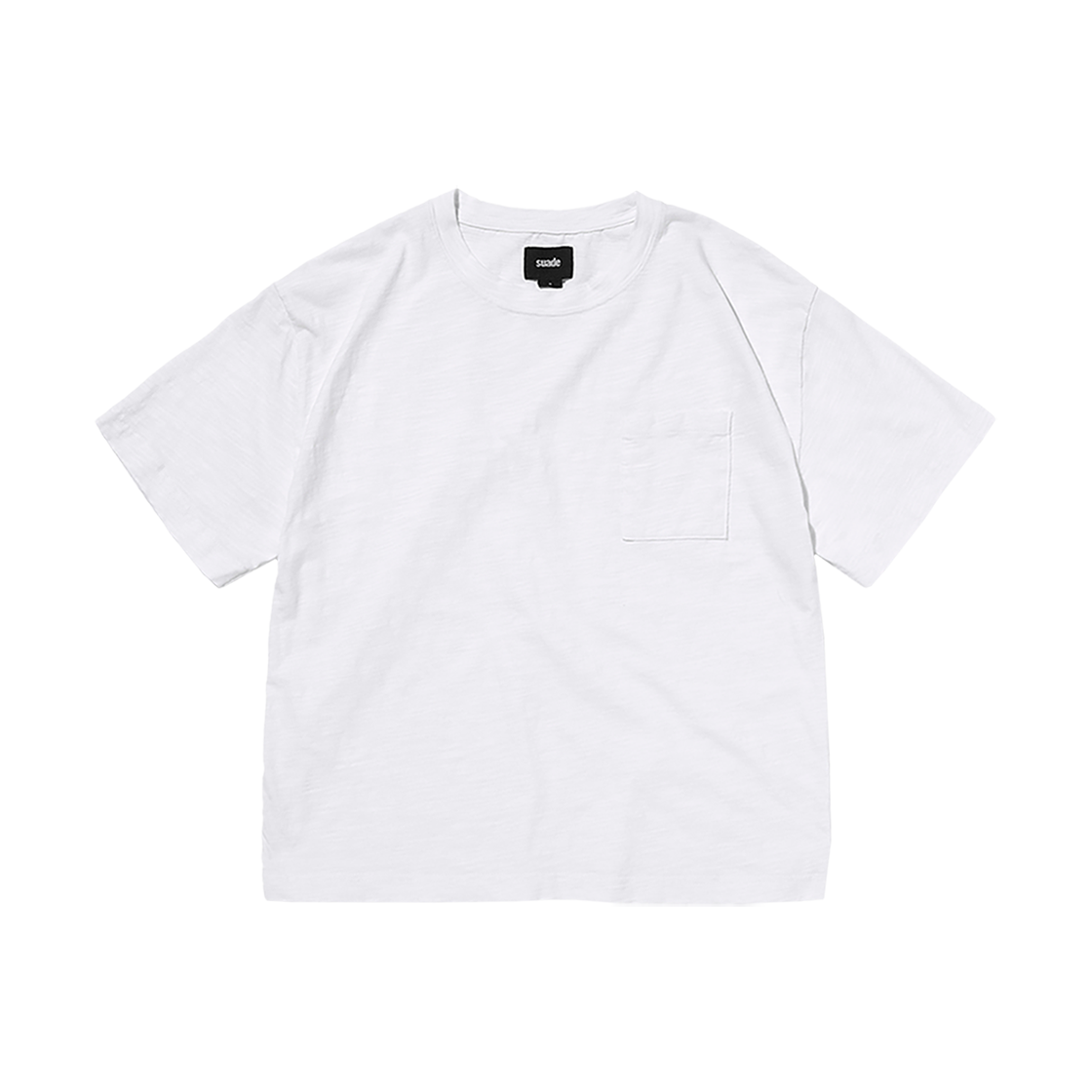 SDFSTO058WH Suade Textured Pocket Tee White