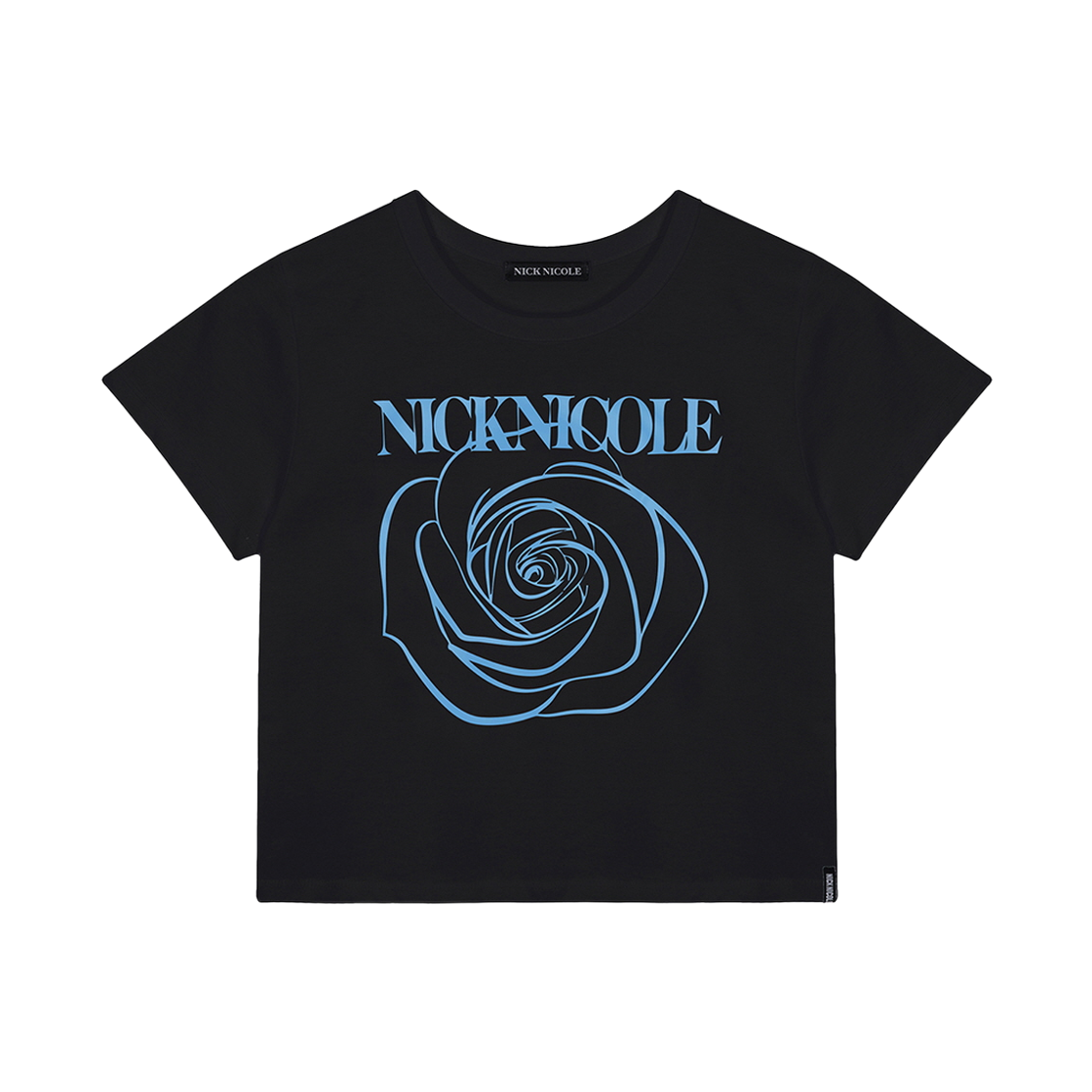 N_SS NICK&NICOLE Rose Signature Crop Top Black Sky Blue
