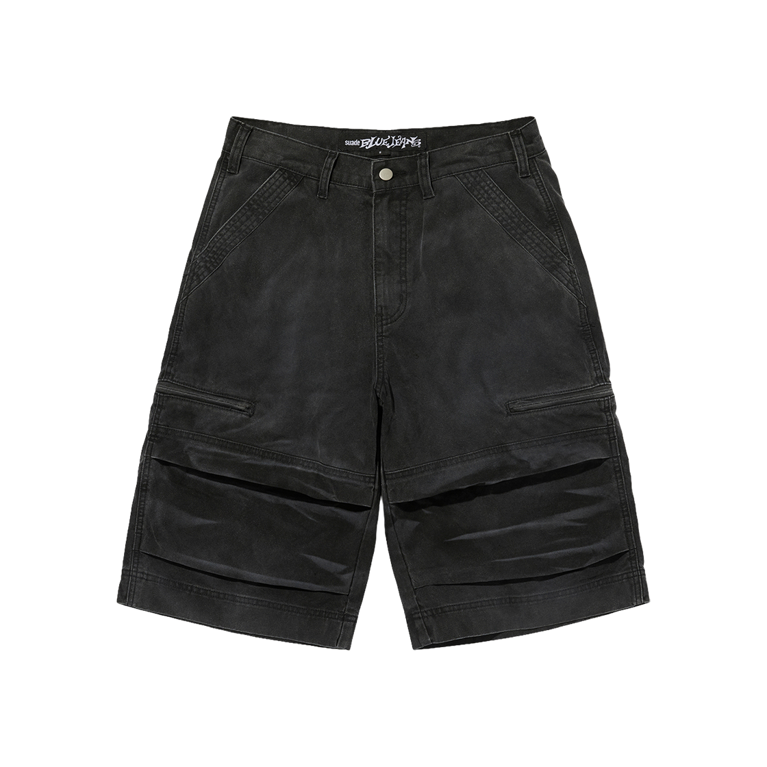 스웨이드 유틸리티 카고 쇼츠 블랙(Suade Utility Cargo Shorts Black) - 1
