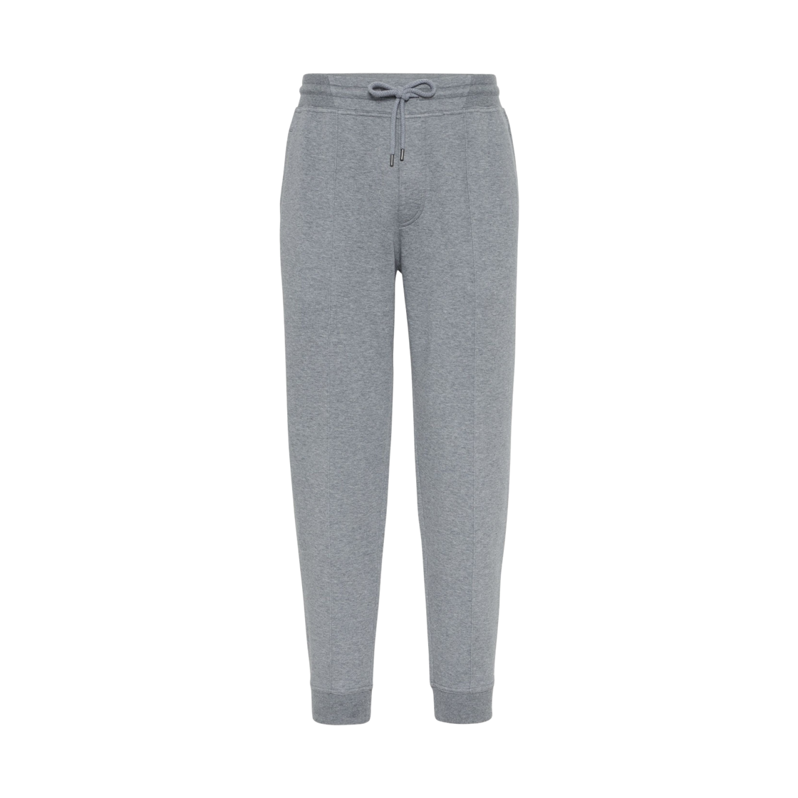 MM8313271G-CMV70 Brunello Cucinelli Cotton Cashmere Silk French Terry Double Cloth Trousers Grey