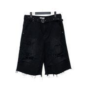 ETCE Belted Double Knee Shorts Black