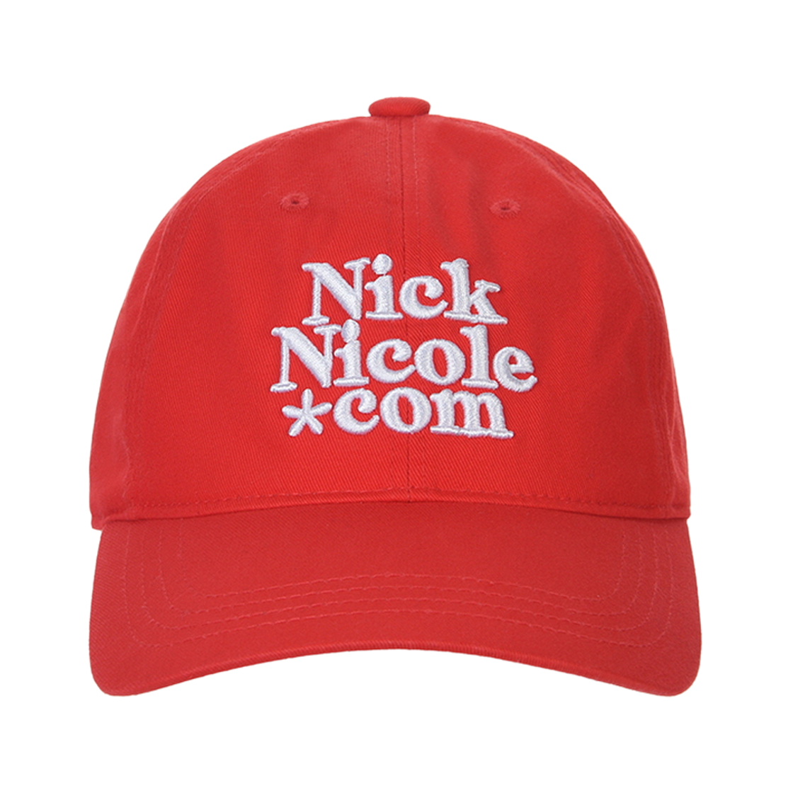 닉앤니콜 NN 닷컴 시그니처 볼 캡 레드(NICK&NICOLE NN Dotcom Signature Ball Cap Red)