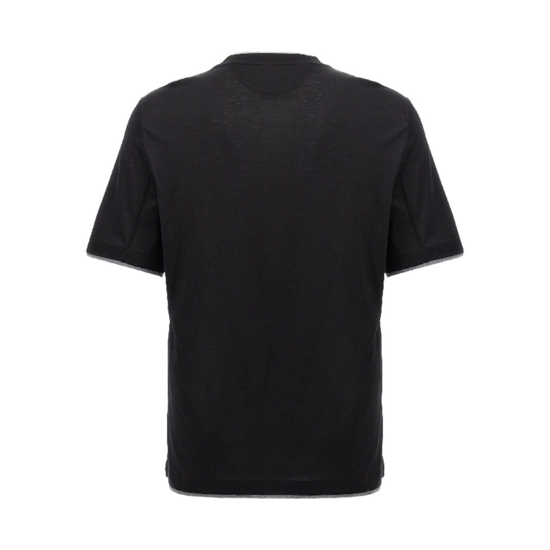 브루넬로 쿠치넬리 실크 코튼 티셔츠 블랙(Brunello Cucinelli Silk Cotton T-Shirt Black) - 2