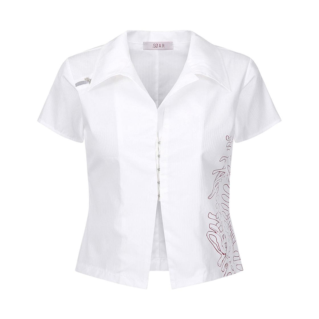 쇠아 본 후크 슬릿 셔츠 화이트(SØAR Born Hook-Slit Shirt White) - 1