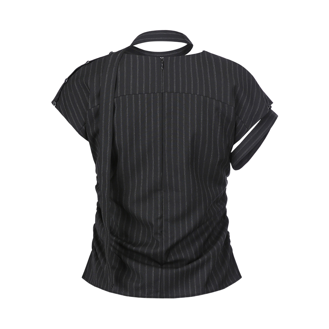 쇠아 스트라이프 슬릿 레이스 블라우스 블랙(SØAR Stripe Slit Race Blouse Black) - 2