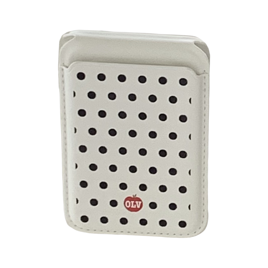 올리베 도트 패턴 맥세이프 스탠드 카드 지갑 (화이트)(OLIVET dot pattern magsafe stand wallet (white))