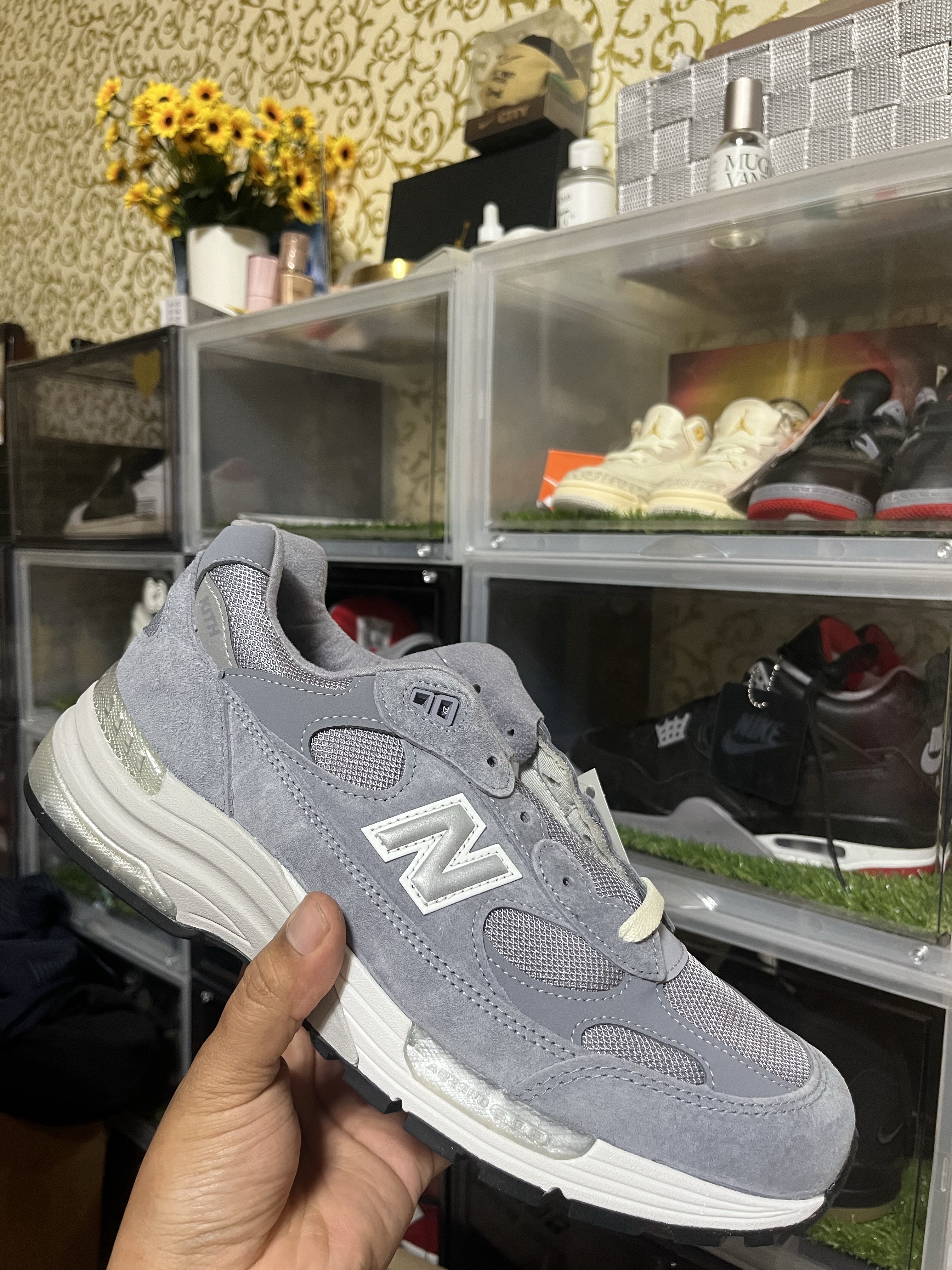 New Balance x Kith 992 Made in USA Argon, New Balance x Kith 992 Made in USA Aegean Blue Oyster 착용 스타일 - 1