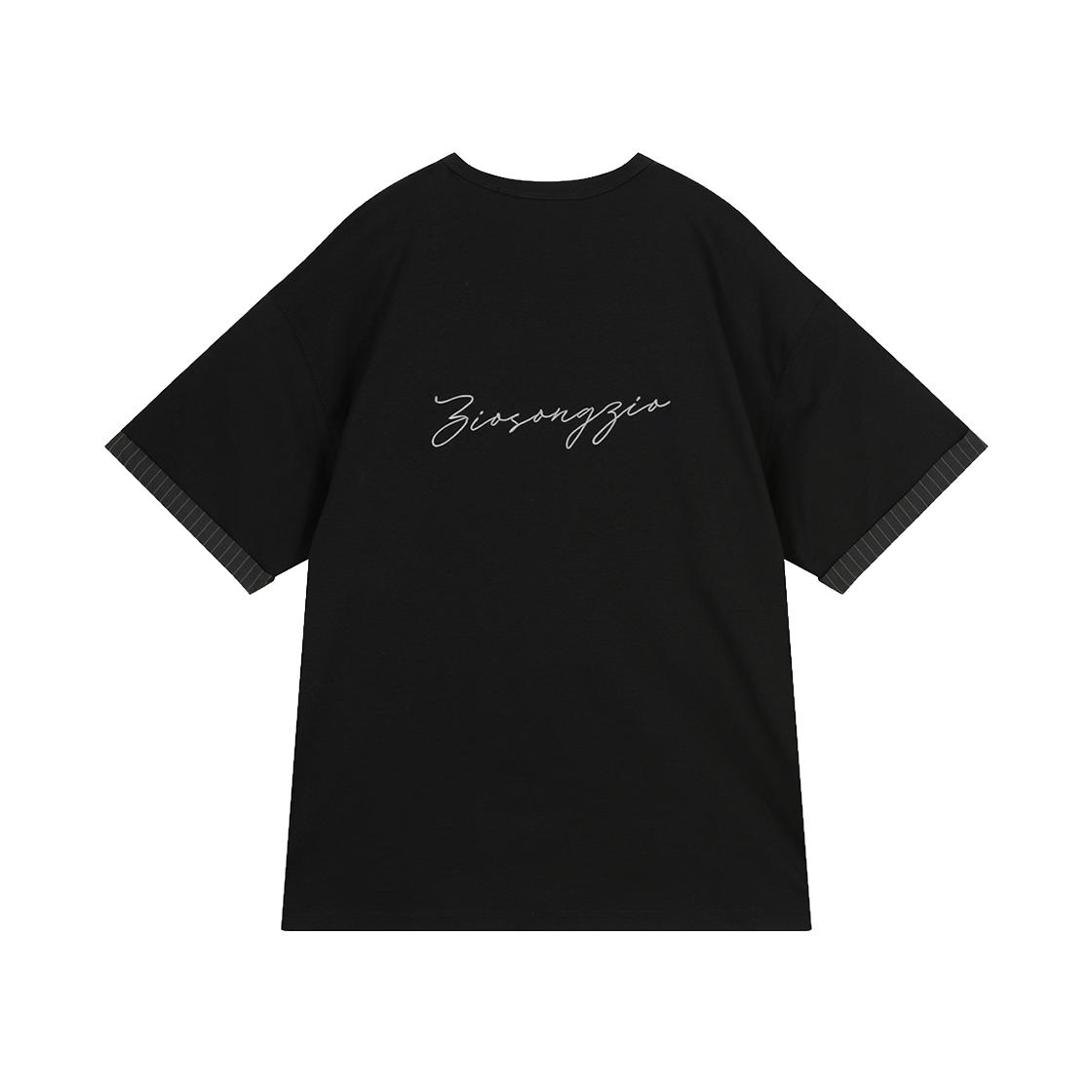지오송지오 컬렉션 슬로건 롤업 티셔츠 블랙 BI3TS308BK(ZIOSONGZIO COLLECTION Slogan Roll Up T Shirt Black) - 2
