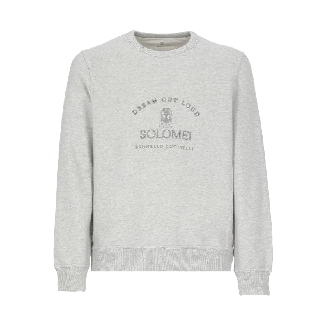 MTU103100G-C3399 Brunello Cucinelli Solomeo Logo Detail Sweatshir Grey