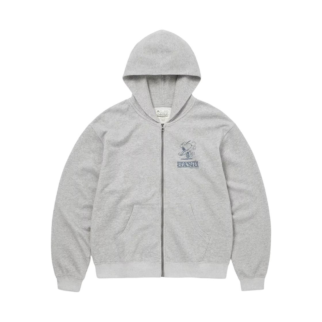 디스이즈네버댓 x 피너츠 집업 후드 헤더 그레이(Thisisneverthat x Peanuts Zip Up Hoodie Heather Grey) - 1