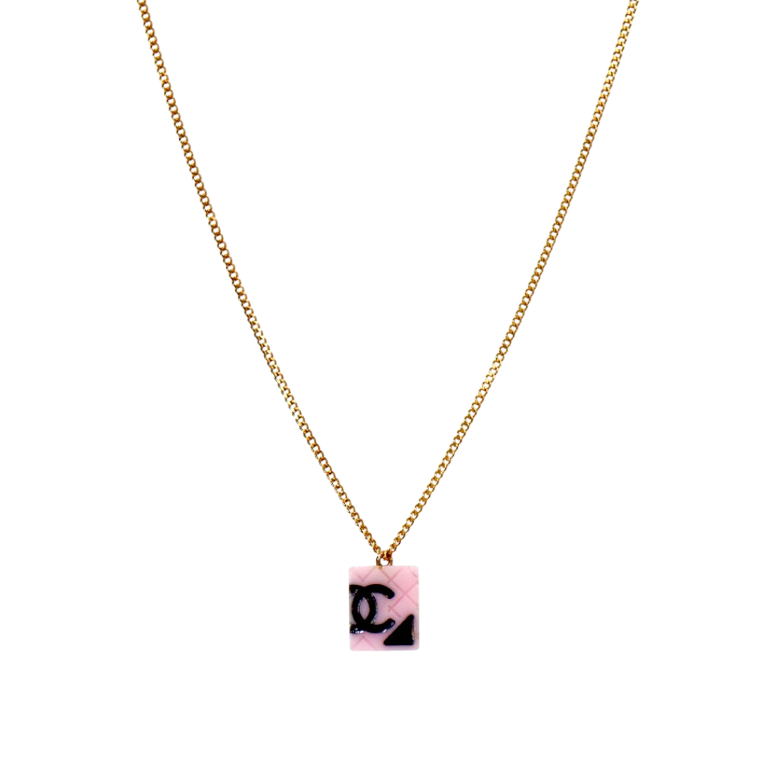 ITHHNEITKNL3 Chanel Pink Camellia Gold Necklace