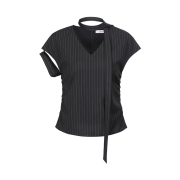 SØAR Stripe Slit Race Blouse Black