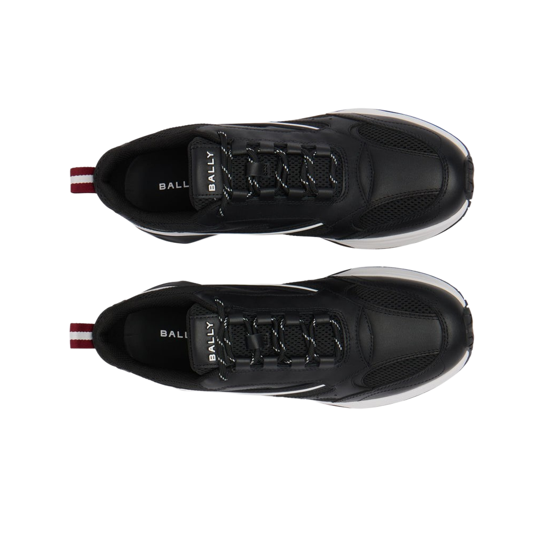 발리 레더 패브릭 워지 스니커즈 블랙 화이트(Bally Woge Sneakers in Leather and Fabric Black White) - 2