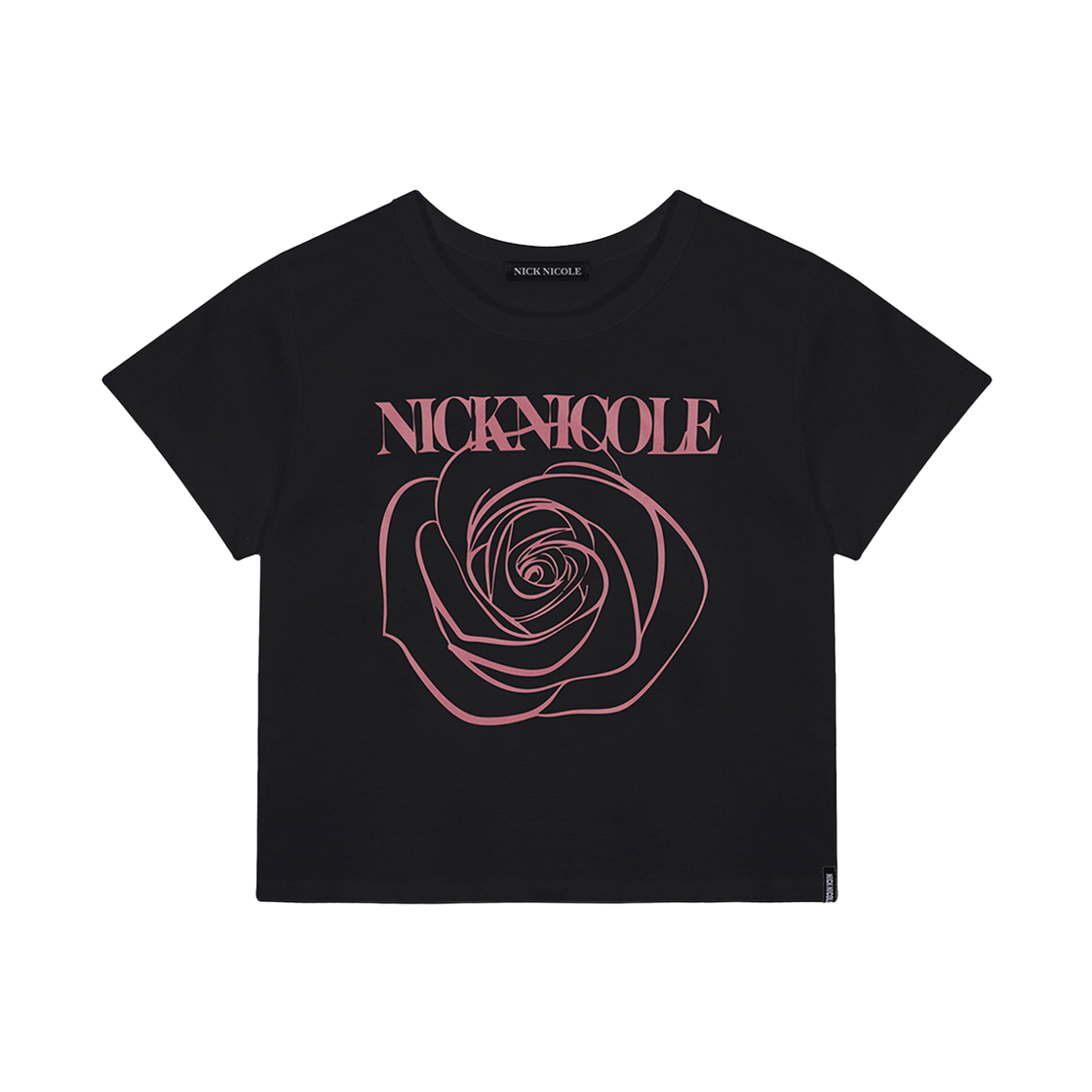 N_SS NICK&NICOLE Rose Signature Crop Top Black Pink
