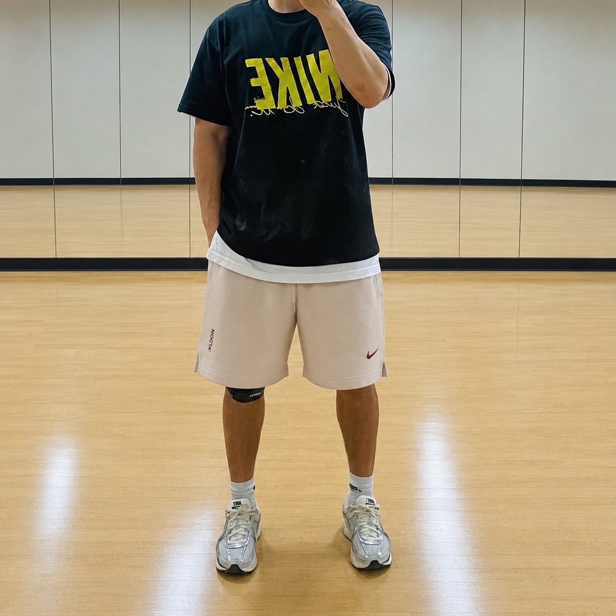 Nike x Drake Nocta Cardinal Fleece Shorts Light Orewood Brown - Asia 착용 스타일