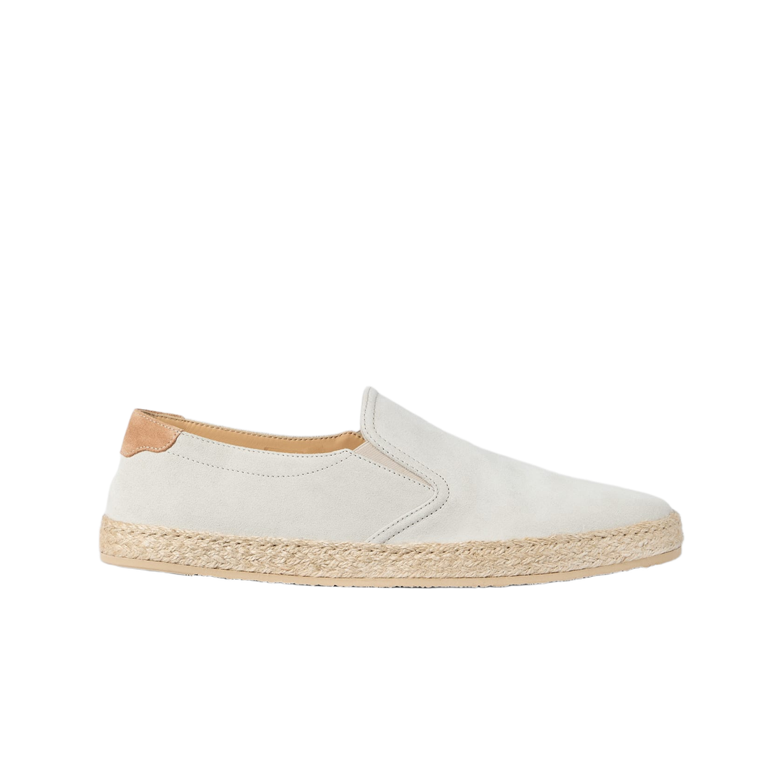 MZUOHEI837-CXU27 Brunello Cucinelli Suede Slip-On with Rope Insert Ivory