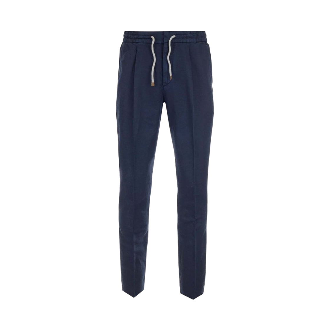 M291LE1740-C2517 Brunello Cucinelli String Linen Cotton Pants Navy