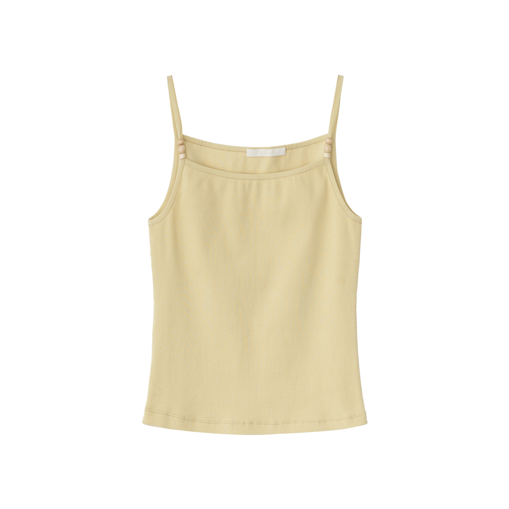 지비에이치 어패럴 우드 비즈 슬리브리스 / 라이트 옐로우(GBH APPAREL Wood Beads Sleeveless / Light Yellow)