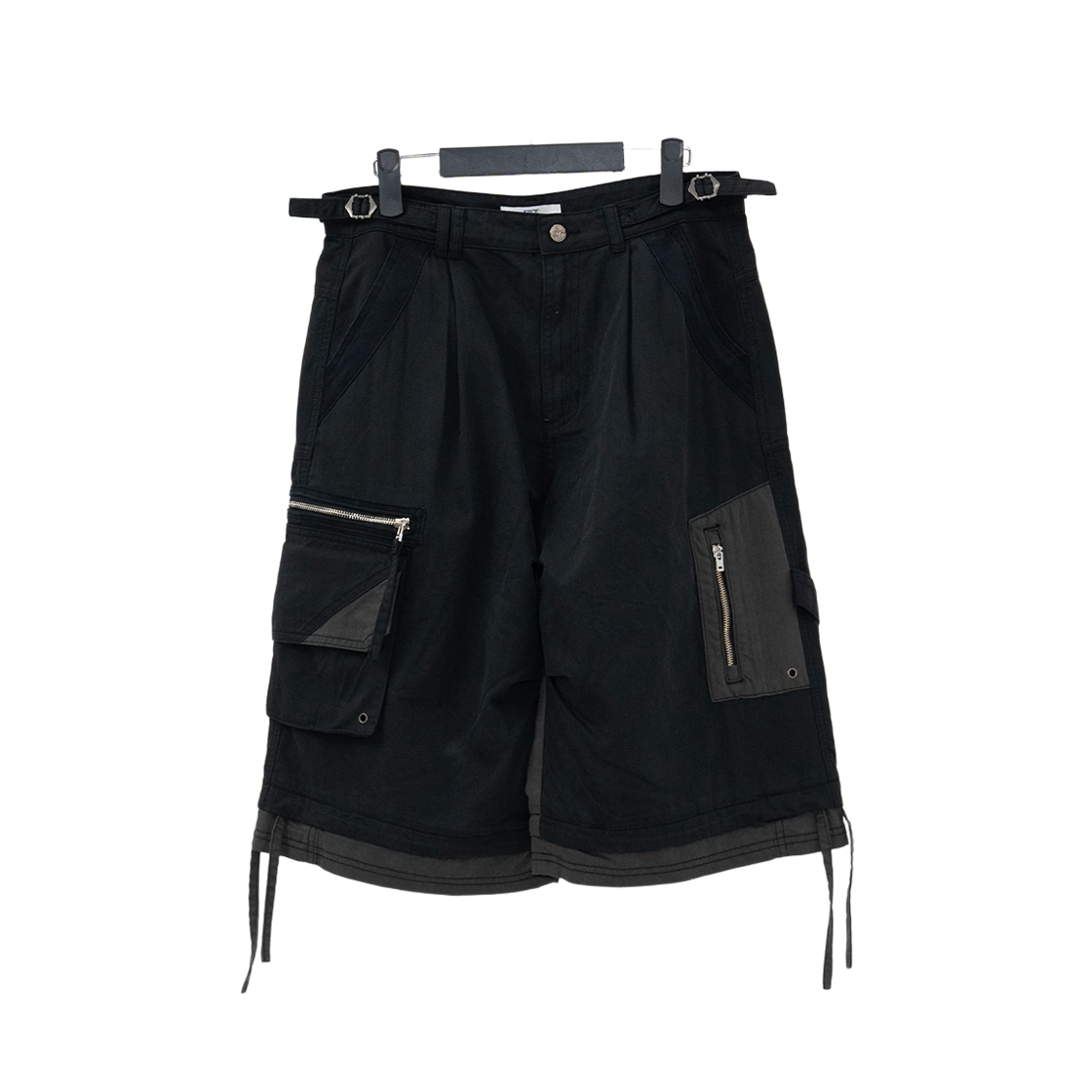 이티씨이 레이어드 카고 버뮤다 숏츠 블랙(ETCE Layered Cargo Bermuda Shorts Black)