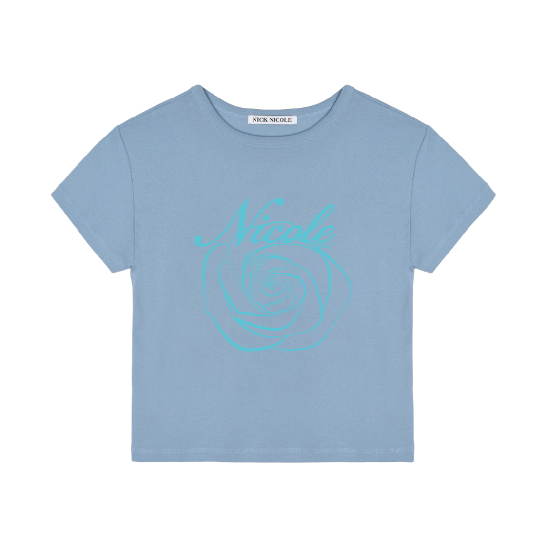 닉앤니콜 로즈 레터링 크롭 탑 소라(NICK&NICOLE Rose Lettering Cropped Top Sora)