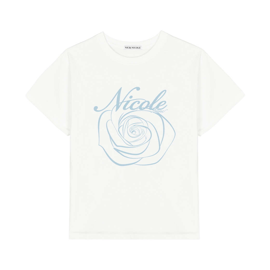 N_SS NICK&NICOLE Nicole Rose Sleeve Top Cream Sky Blue