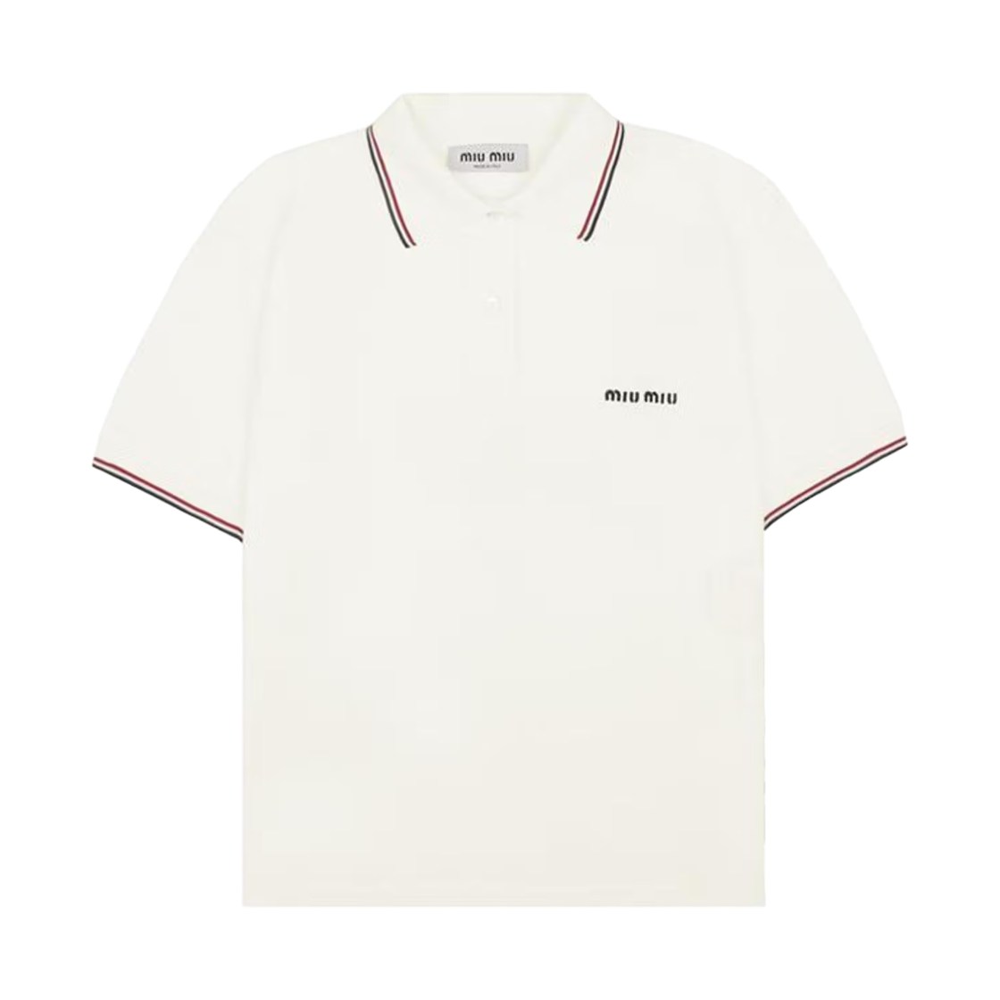 MJN535-1612-F0V5U (W) Miu Miu Cotton Pique Polo Shirt White