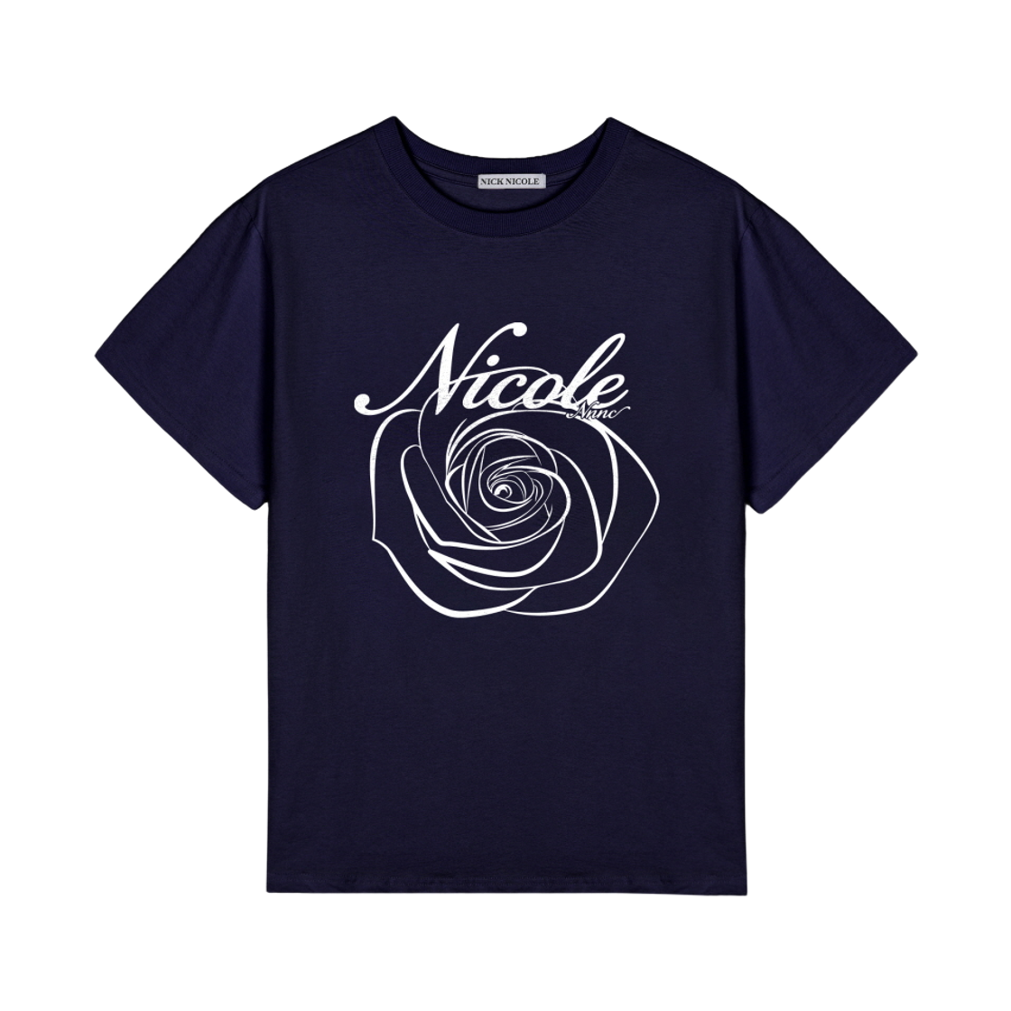 닉앤니콜 니콜 로즈 슬리브 탑 네이비 화이트(NICK&NICOLE Nicole Rose Sleeve Top Navy White)