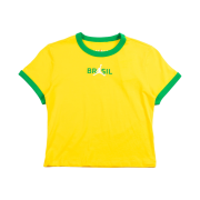 (W) Jordan Brazil Graphic Crewneck Top Varsity Maize Lucky Green - Asia