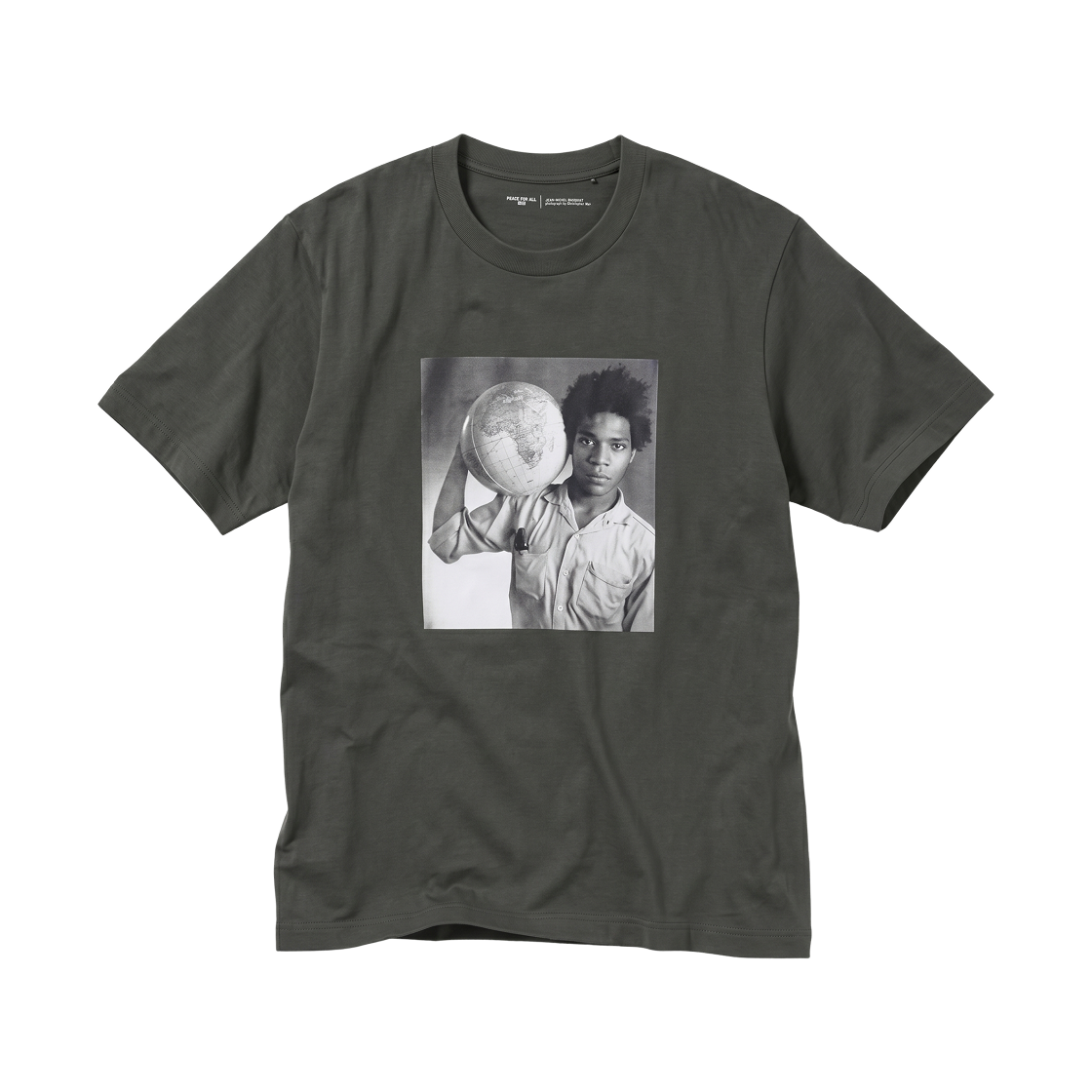 459565-08 Uniqlo x Jean-Michel Basquiat Peace For All Graphic T-Shirt Dark Gray