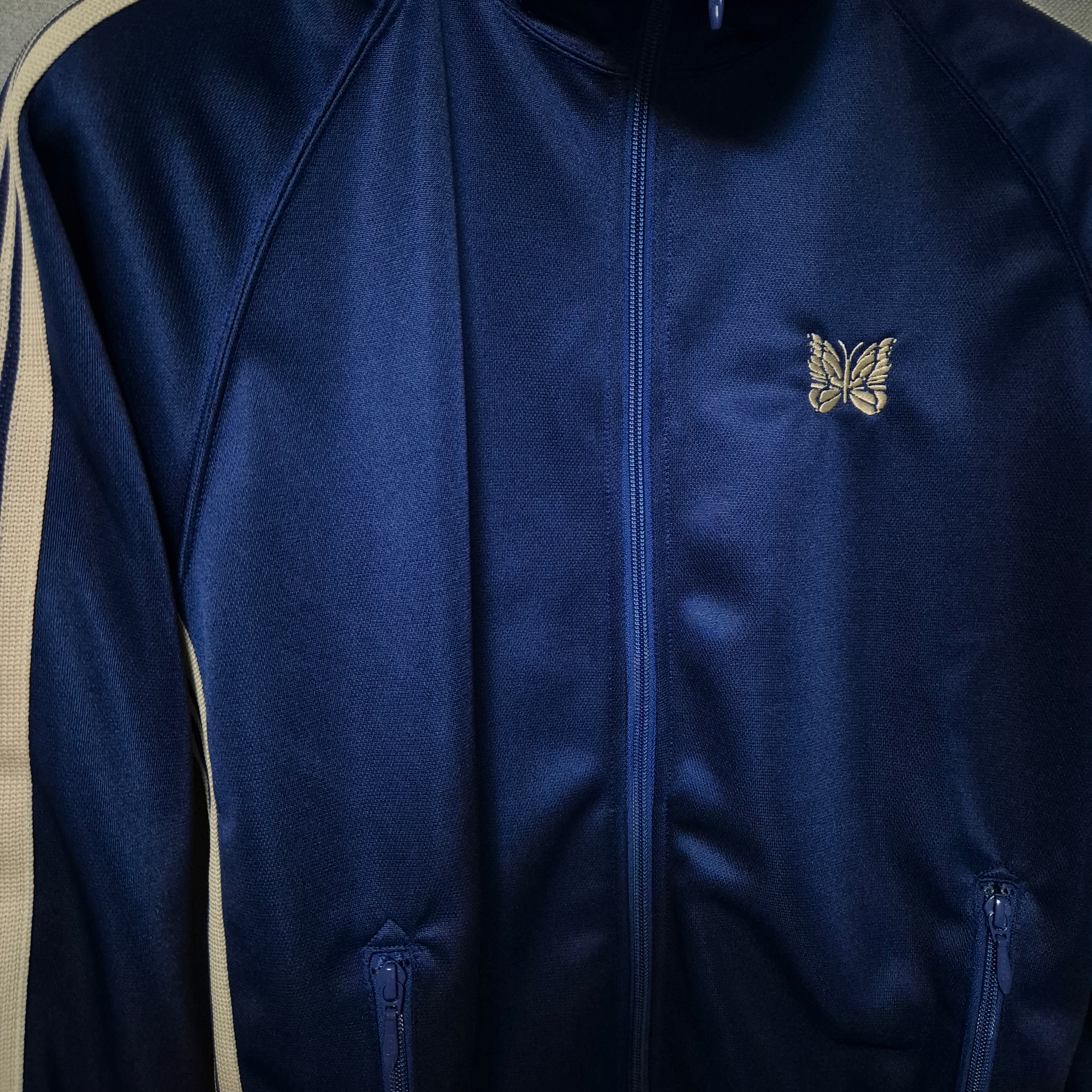 Needles Track Jacket Poly Smooth Royal 착용 스타일 - 2