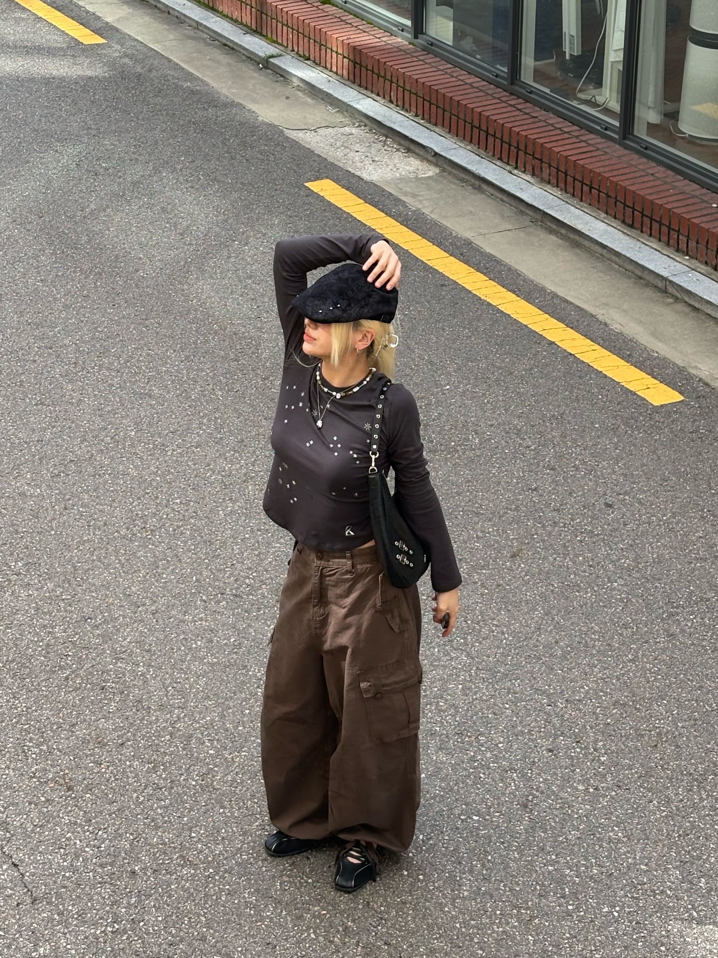 Riomeu Stellance Long Sleeve Charcoal 착용 스타일 - 2