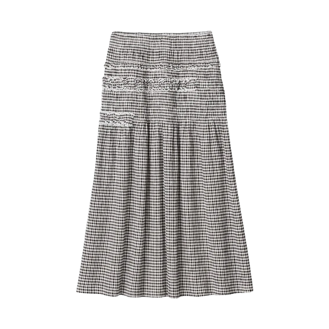 (W) 유니클로 x 세실리에 반센 셔링 스커트 오프 화이트((W) Uniqlo x Cecilie Bahnsen Shirring Skirt Off White)