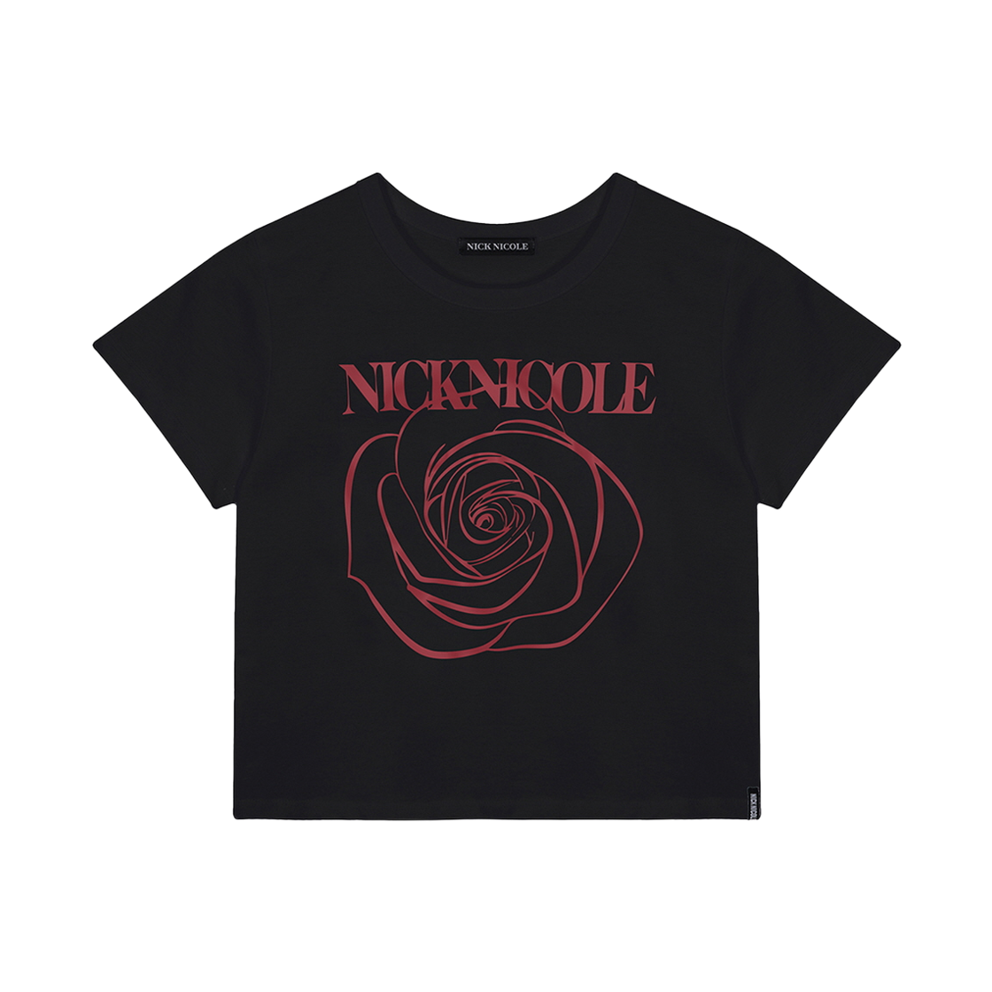 N_SS NICK&NICOLE Rose Signature Crop Top Black Burgundy