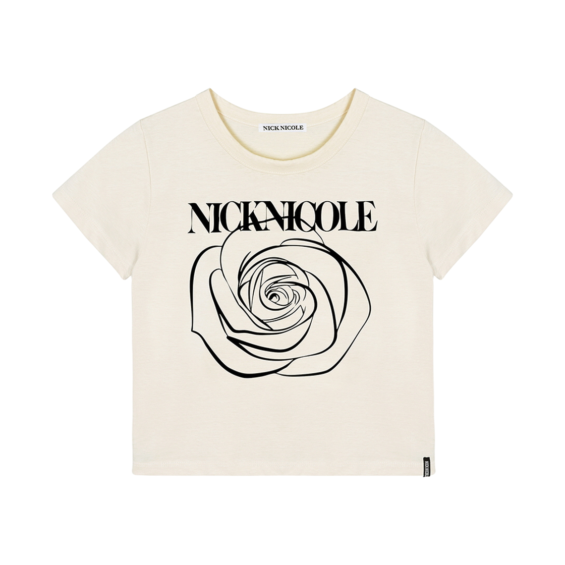 N_SS NICK&NICOLE Rose Signature Crop Top Beige Black