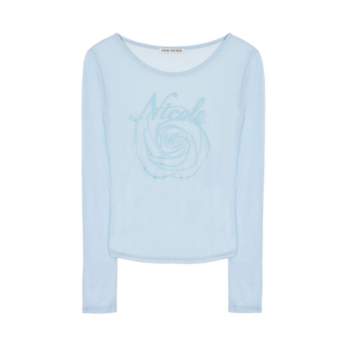 닉앤니콜 니콜 로즈 롱 슬리브 탑 스카이 블루(NICK&NICOLE Nicole Rose Long Sleeve Top Sky Blue)