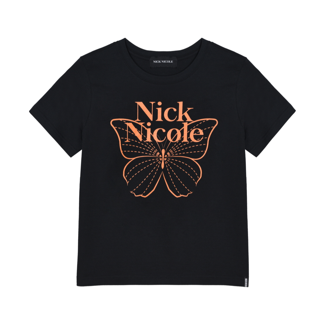 N_SS NICK&NICOLE Butterfly Nicole Label Slim Top Black Orange