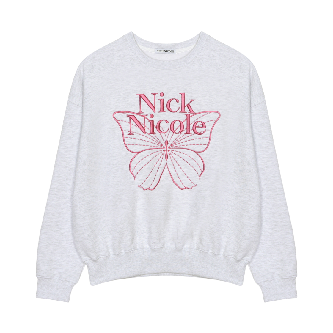 N_SS NICK&NICOLE Volume Butterfly Signature Sweatshirt Melange Pink