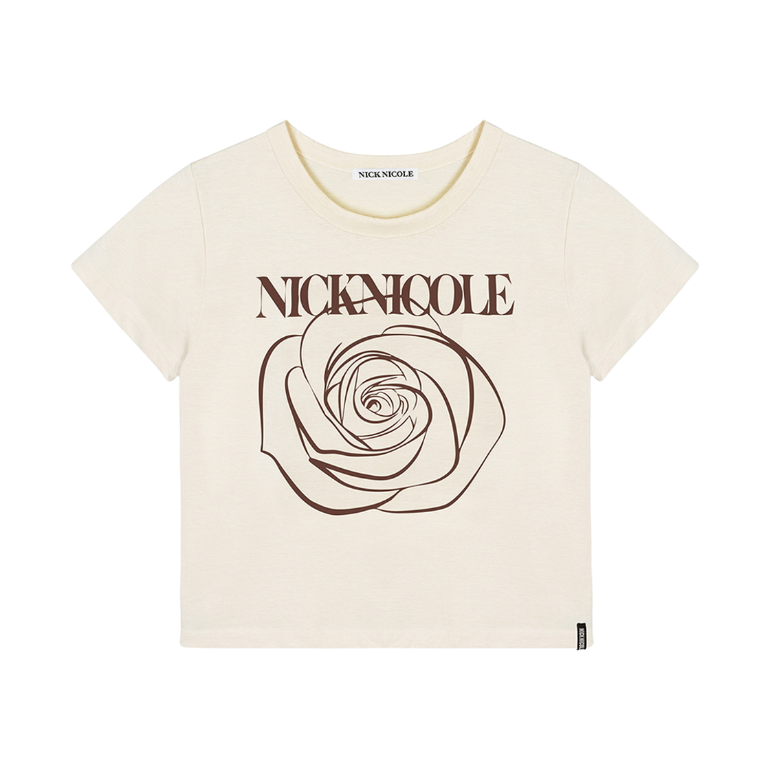 N_SS NICK&NICOLE Rose Signature Crop Top Beige Brown