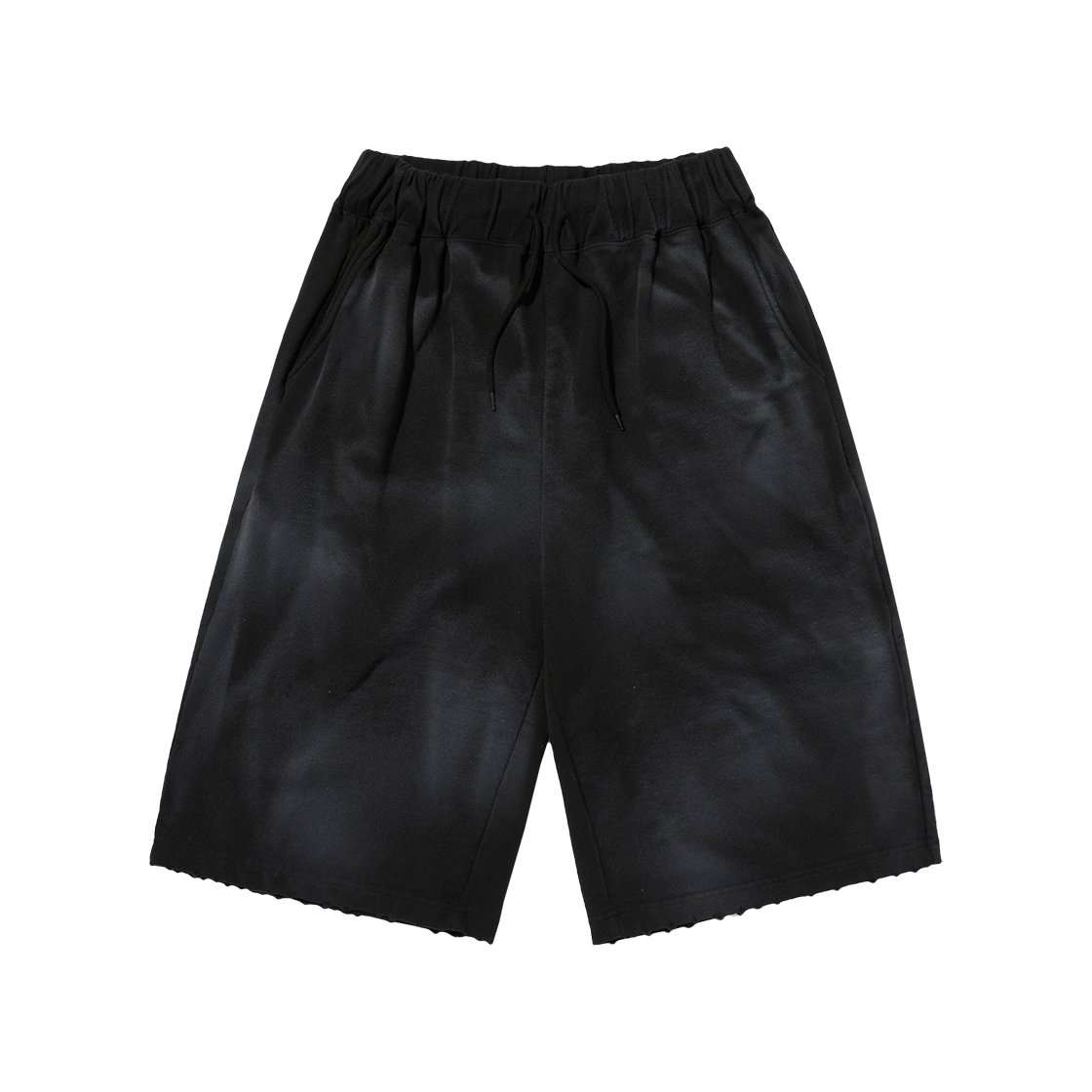 SDFSBO006WB Suade Cut Edge Sweat Shorts Washing Black