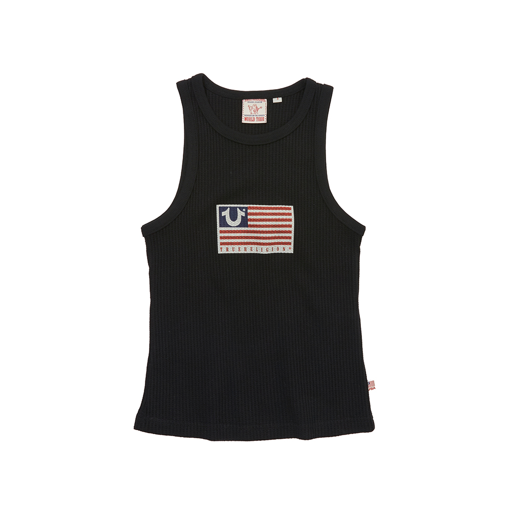 트루릴리젼 올드 글로리 와플 우먼 슬리브니스 블랙(True Religion Old Glory Waffle Women Sleeveless_Black) - 2