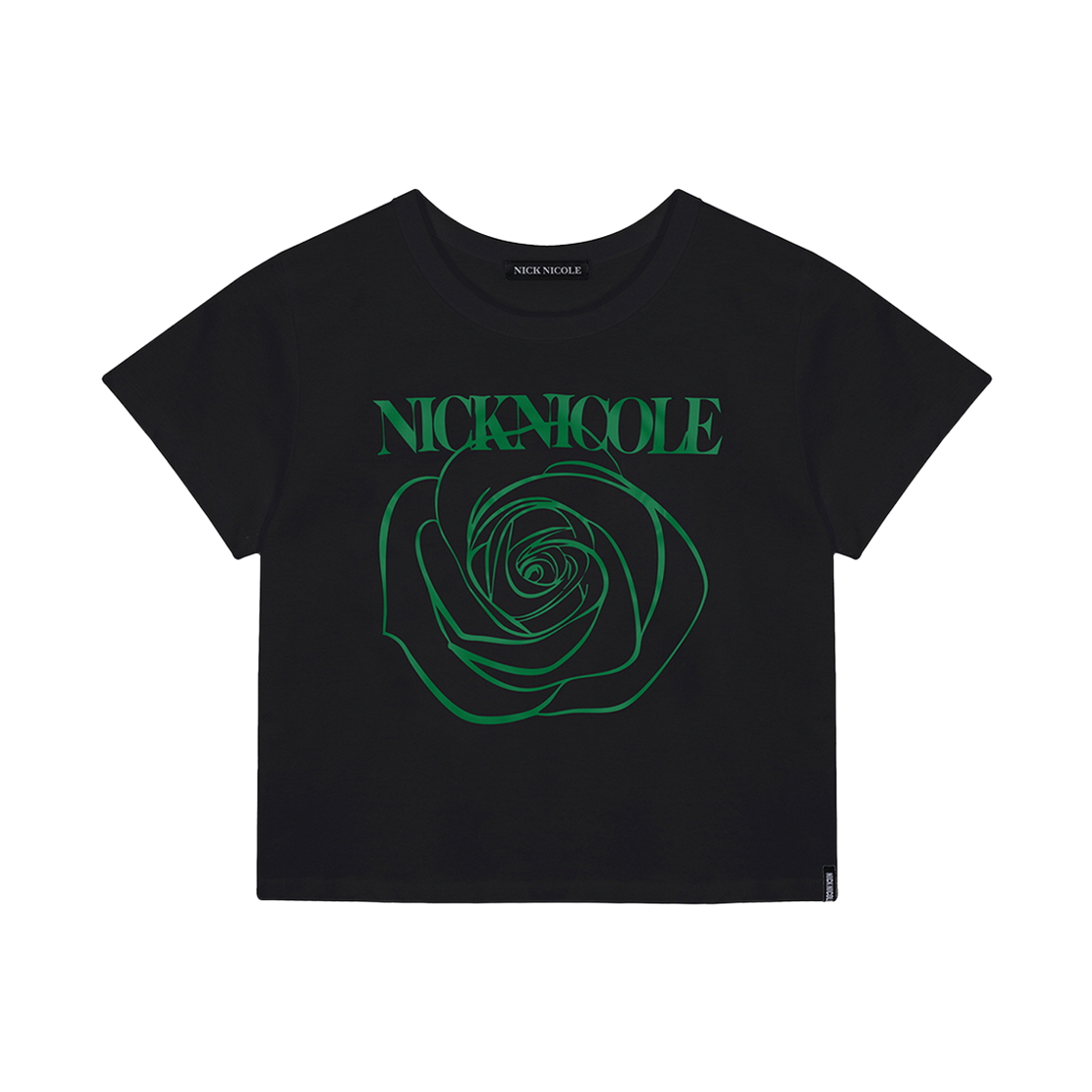 N_SS NICK&NICOLE Rose Signature Crop Top Black Green