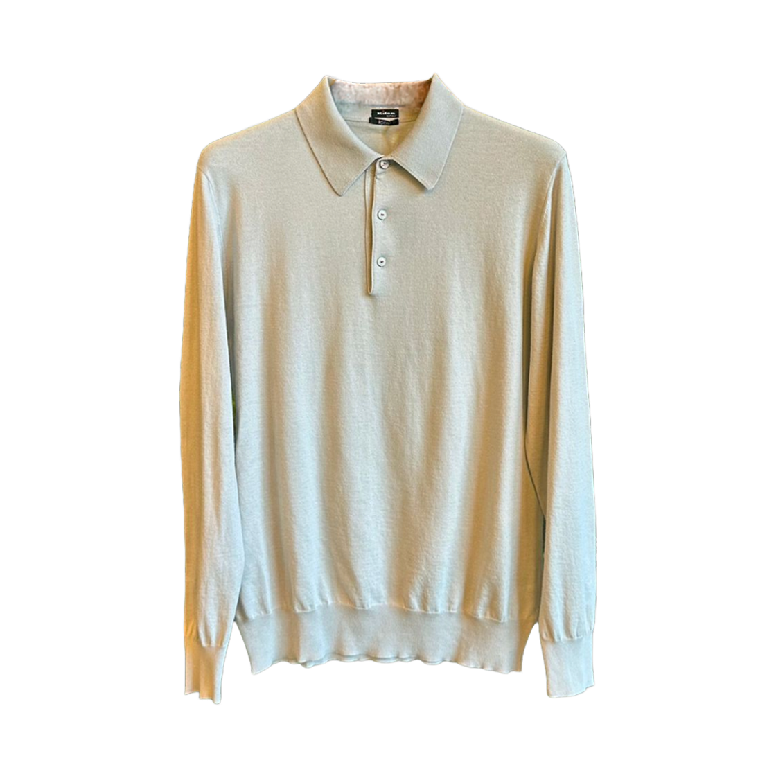 UMKXX35K318 Kiton Polo Knit Long Sleeve T-Shirt Light Beige