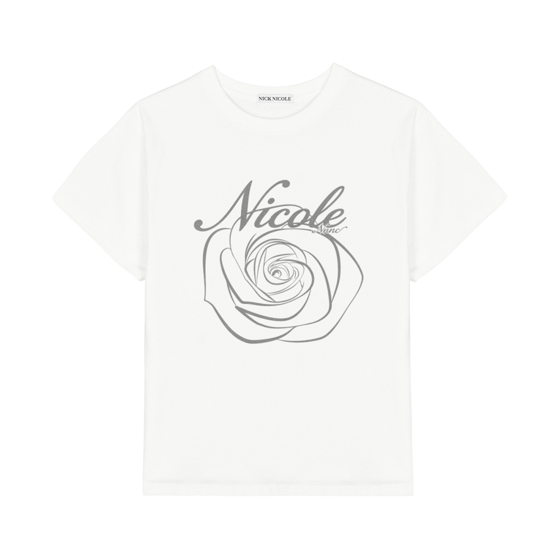 N_SS NICK&NICOLE Nicole Rose Sleeve Top Cream Charcoal