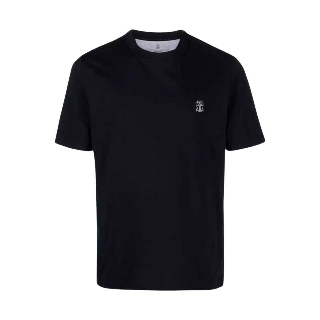 브루넬로 쿠치넬리 로고 코튼 저지 크루넥 티셔츠 네이비 블루(Brunello Cucinelli Cotton Jersey Crewneck T-Shirt with Logo Navy Blue)