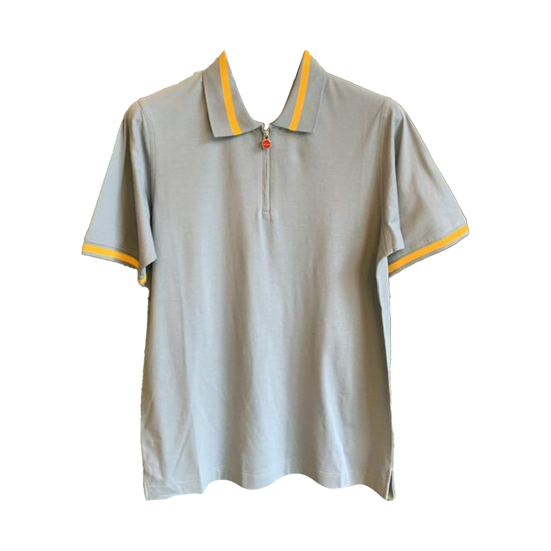 UMK1172A0003 Kiton Zipped Cotton Polo Shirt Grey
