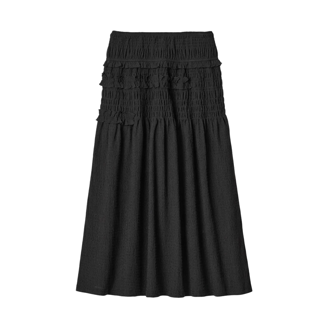 (W) 유니클로 x 세실리에 반센 셔링 스커트 블랙((W) Uniqlo x Cecilie Bahnsen Shirring Skirt Black)