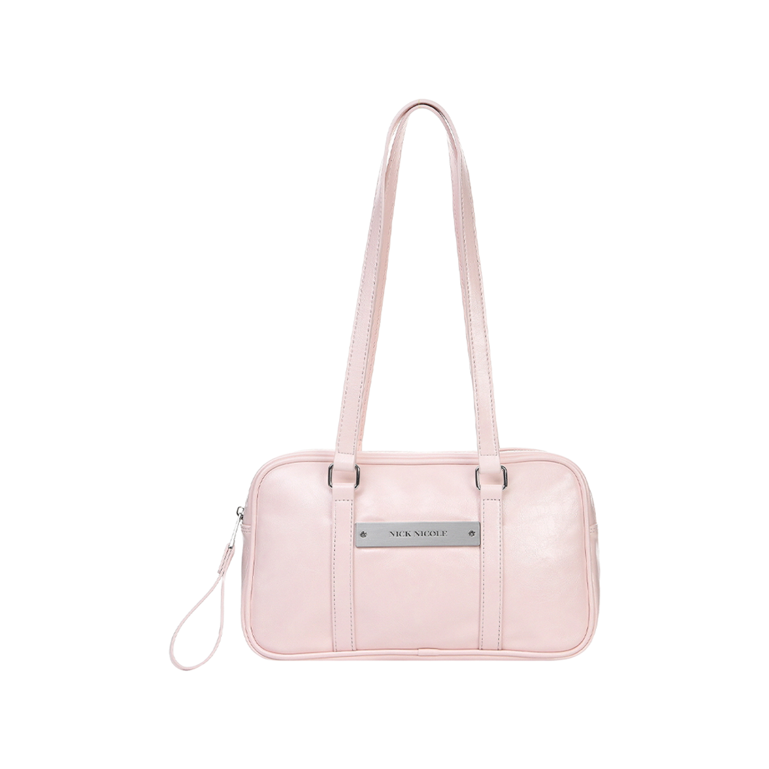 N_SS NICK&NICOLE Crystal Leather Mini Boston Bag Pink